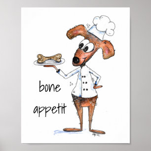 Poster Cute Whimsical Dog Chef