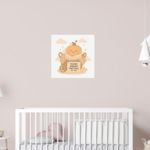Poster Cutesse Citrouille fraîche d'automne Kawaii Vibes