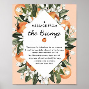 Poster Cutie Baby shower Un message de la bosse