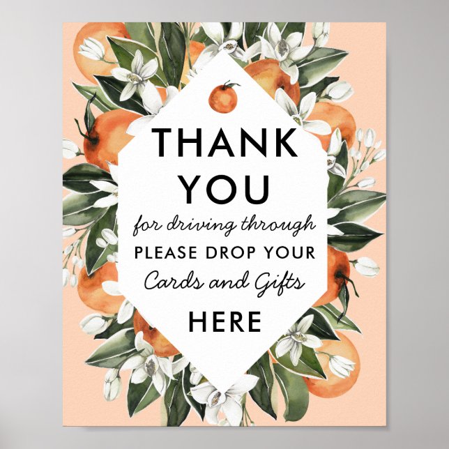 Poster Cutie Drive By Baby shower Cartes et Cadeaux Signe (Devant)