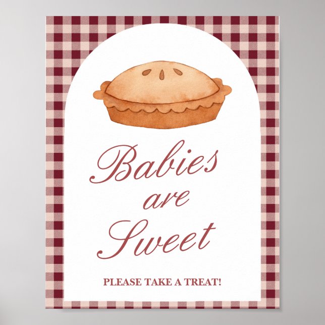 Poster Cutie Pie Baby shower Sweet Treat Favoriser Signal (Devant)