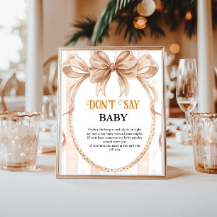 Poster Cutie tarte arc-en-ciel ne pas dire le baby shower