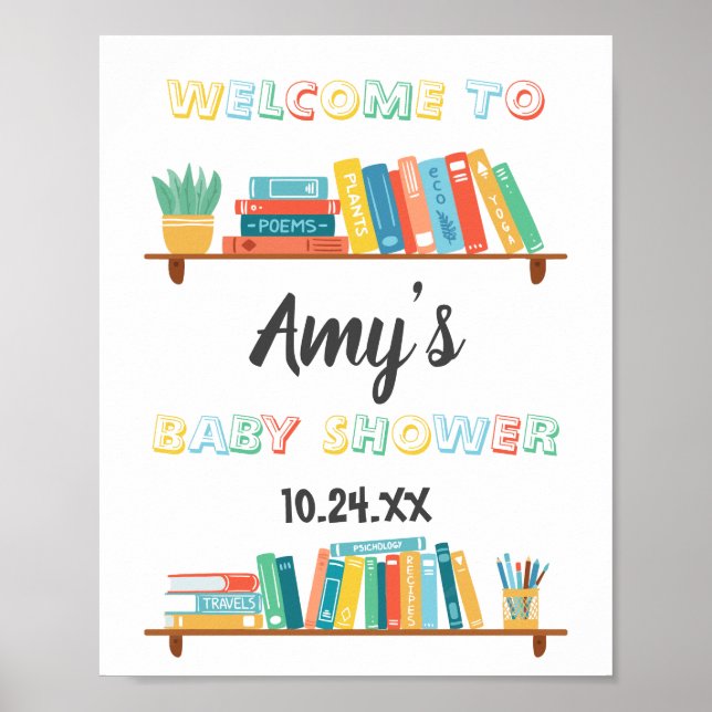 Poster Cuties Réserver Nerd Thème Arrière - plan Baby sho (Devant)