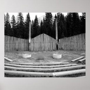 Poster Cuvette de feu de camp BW