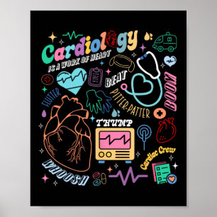 Poster Cvicu Cardiac Infirmière Retro Anatomie Cardiologi