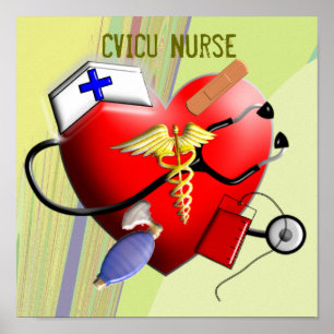 Poster CVICU Nurse Canvas Art