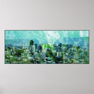 Poster cyan rouillé