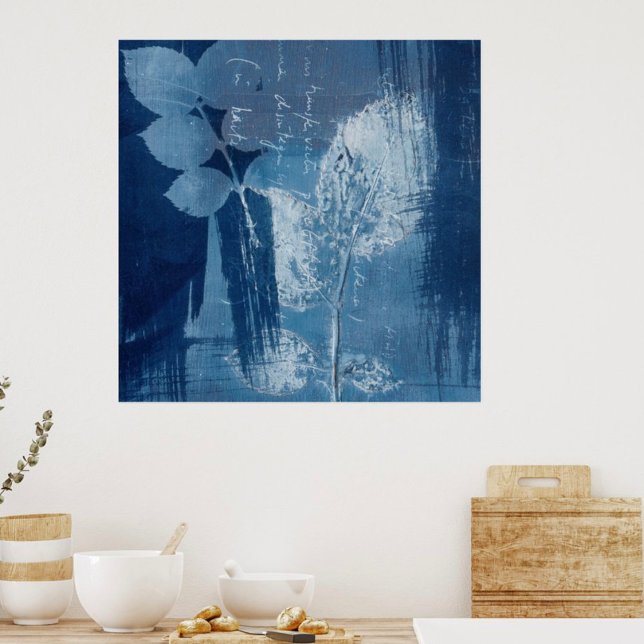 Poster Cyanotype abstrait contemporain (Créateur téléchargé)