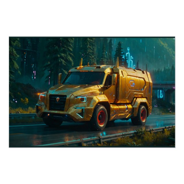 Poster Cyber Camion futuriste de 2076 (Devant)