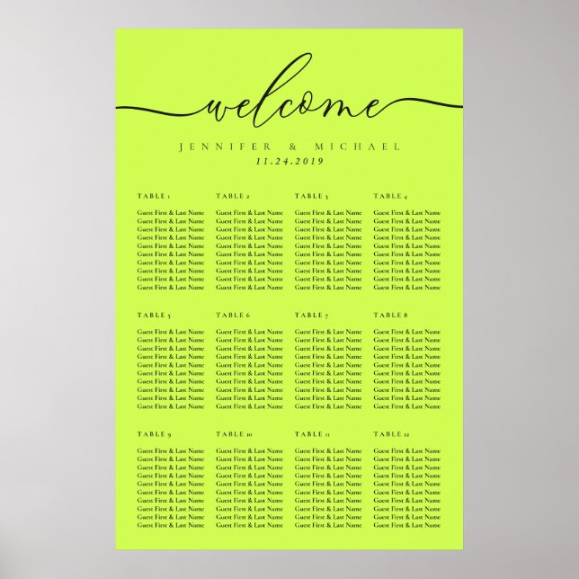 Poster Cyber Lime Jet Black Celebration Seat Welcome (Devant)