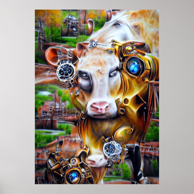 Poster Cyber-vache vapeur (Devant)