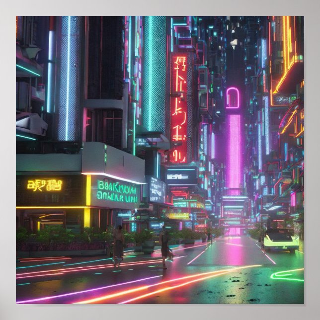 Poster Cyberpunk Bangkok Une vision futuriste de Sukhumvi (Devant)