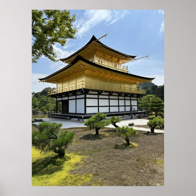 Poster Cyberpunk Golden Pavilion Style Temple in Future (Devant)