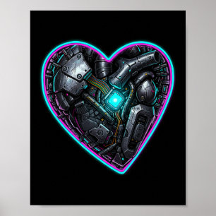 Poster Cyberpunk Heart Saint-Valentin Pouls 