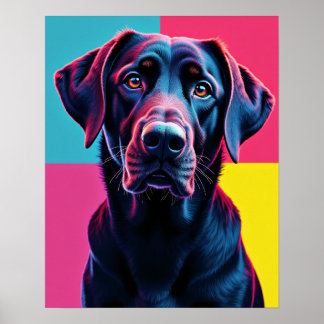 Poster Cyberpunk Neon Labrador Pop Art