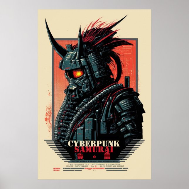 Poster Cyberpunk Samurai (Devant)