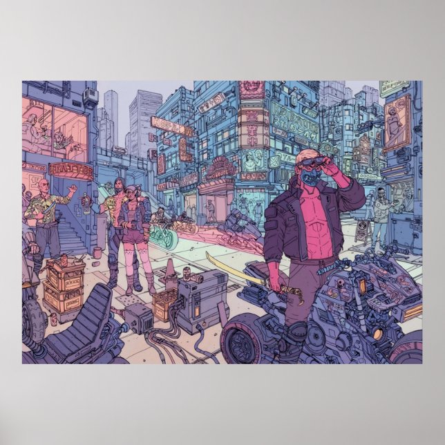 Poster Cyberpunk Tyger Claws Gang (Devant)