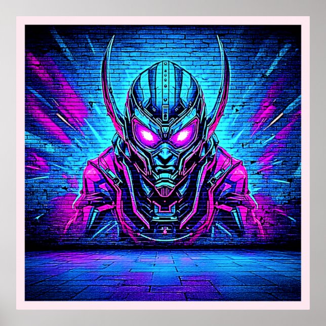 Poster Cyberpunk Vibe héroïque (Devant)