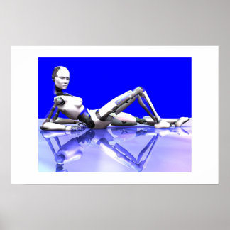 Poster Cyborg bleu