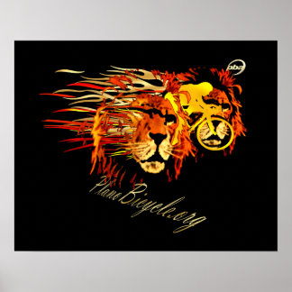 Poster Cycle comme un lion sur Fire Plano Texas Cycling