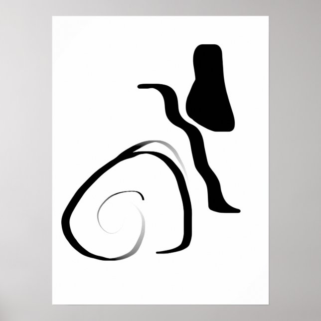 Poster Cycle de rotation : noir et blanc Abstrait (Devant)