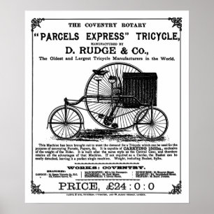 Poster Cycle vintage : Tricycle Rotary Coventry