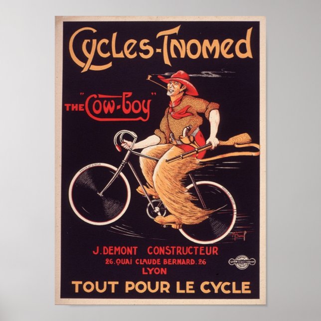 Poster Cycles Tnomed Publicité en français Vintage (Devant)