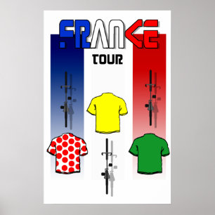 Poster Cycling Touring France Cyclists Sports Fan Cycle