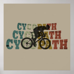 Poster cyclisme hors route cyclisme à vélo