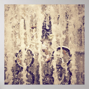 Poster Cyclisme sous la pluie