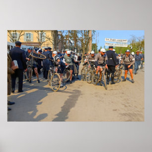 Poster Cyclistes Paris-Nice Auxerre Yonne France 1933