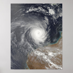Poster Cyclone tropical Billy au large de l'Australie