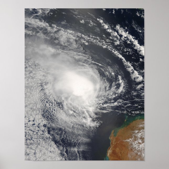 Poster Cyclone tropical Jacob approchant l'Australie (Devant)