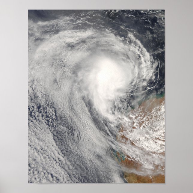 Poster Cyclone tropical Melanie au large de l'Australie (Devant)