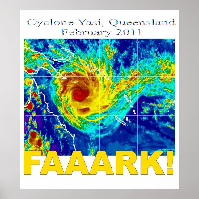 Poster Cyclone Yasi, Queensland, février 2011 (Devant)