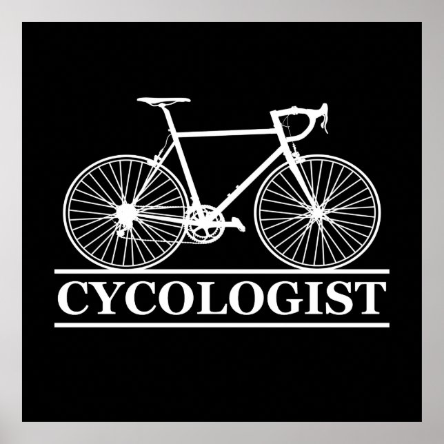 Poster cycologue Funny Cycliste pour cyclistes et cyclist (Devant)