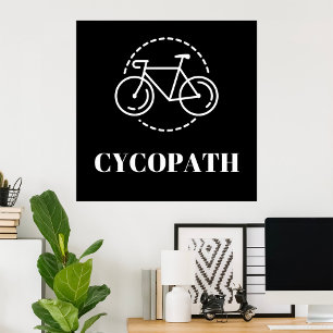 Poster Cycopathe Cyclisme Pun Vélos De Route Minimalistes