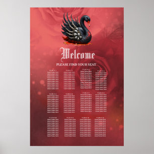 Poster Cygne noir d'os – Élégance gothique 