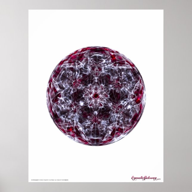Poster Cymatique : Métatron Cube son onde cérébrale (Devant)