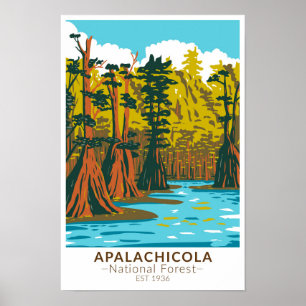 Poster Cyprès chauve de la forêt nationale d'Apalachicola