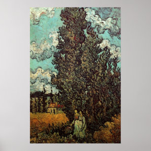 Poster Cyprès et Deux Femmes de Vincent van Gogh