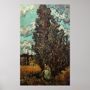 Poster Cyprès et deux femmes par Vincent van Gogh