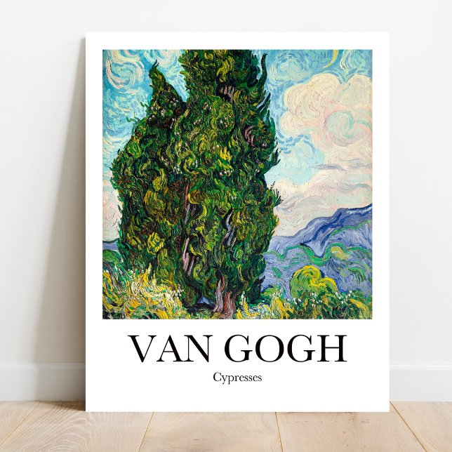Poster Cyprès par Vincent Van Gogh (Van Gogh's Bold Cypresses: A masterpiece for your walls. High-quality art poster)