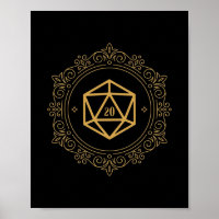 D20 Dice Monogramme Tabletop RPG