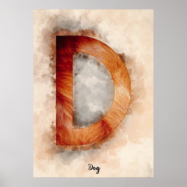 Poster D est pour chien (Devant)
