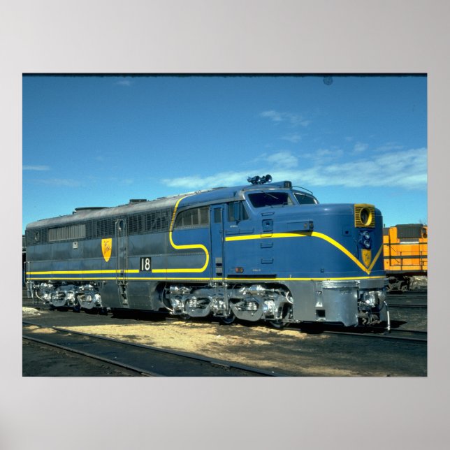 Poster D&H Alco PA-1 #18. (train ; ciel ; nuages ; rail ; (Devant)