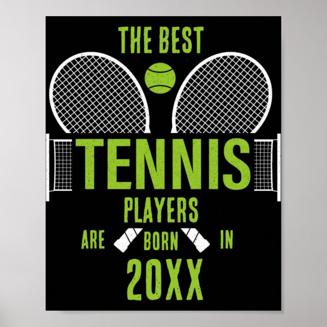 Poster D Tennis Birth Year Name Birthday  (Devant)