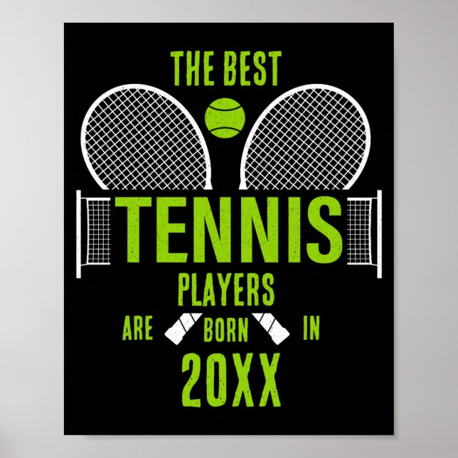 Poster D Tennis Birth Year Name Birthday  (Devant)