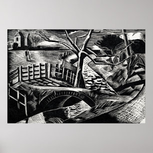 Poster D.yke par la route par Paul Nash