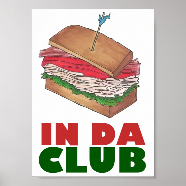 Poster Da Club Turkey Club Sandwich Diner Foody Diner (Devant)
